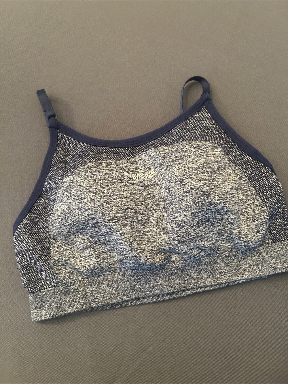 Gymshark Gray & Navy Heathered Seamless Sports Bra